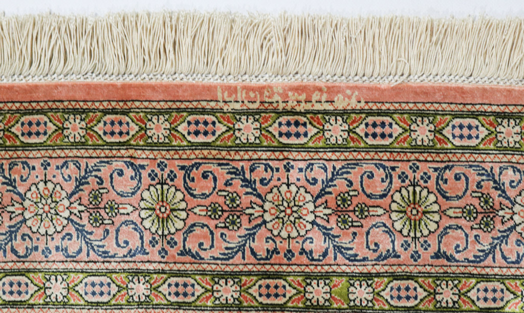 Qum Pure Silk Vintage Persian Rug (Ref 437) 148x96cm