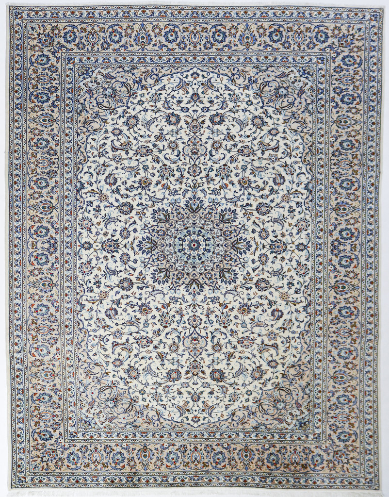  Kashan Ivory Persian Rug (Ref 217) 364x289cm