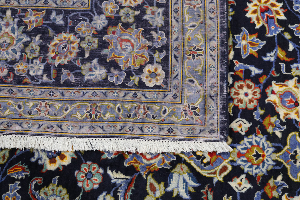 Kashan Fine Navy Blue Persian Rug (Ref 4) 363x284cm