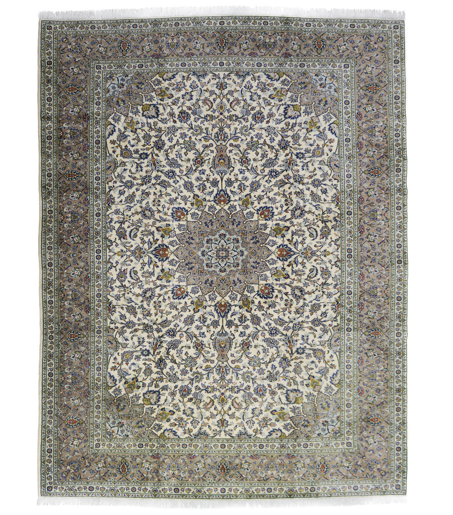 Kashan Fine Pistachio Persian Rug (Ref 39) 395x297cm