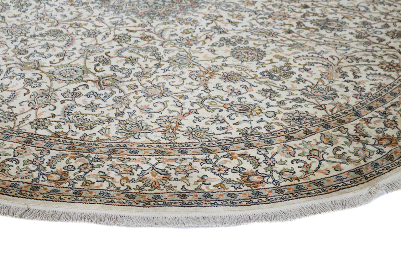 Kashmir Circular Pure Silk Round Rug (Ref 156) 270x270cm - Persian Rug Co.