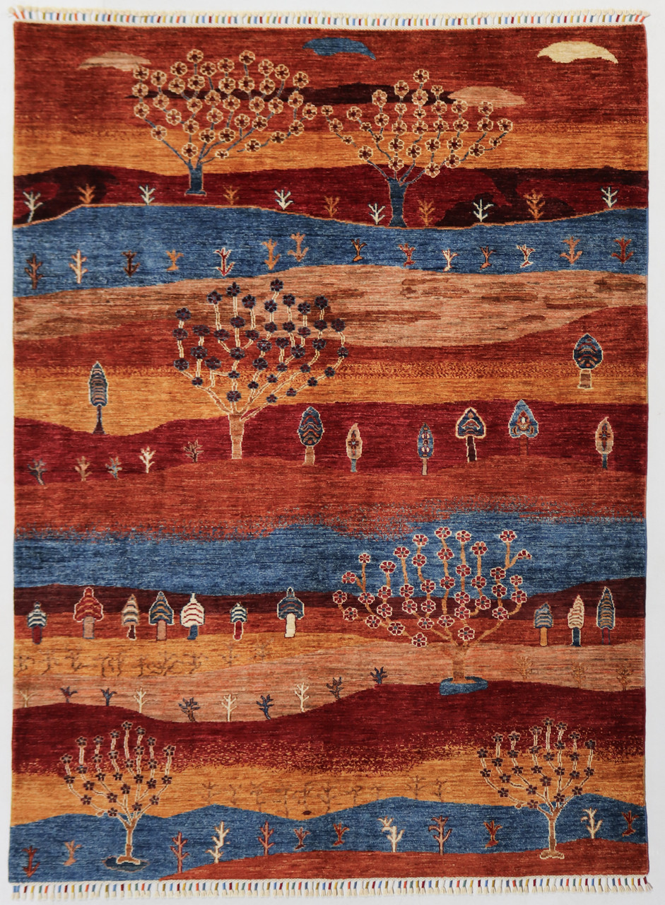 Sultani Khorjin Fine Pictorial Veg Dye Rug (Ref 5001) 235x171cm