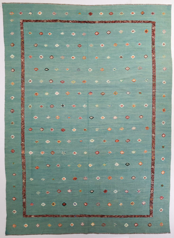 Burgesta Aqua Afghan Tribal Kilim (Ref 9107) 473x312cm - Persian