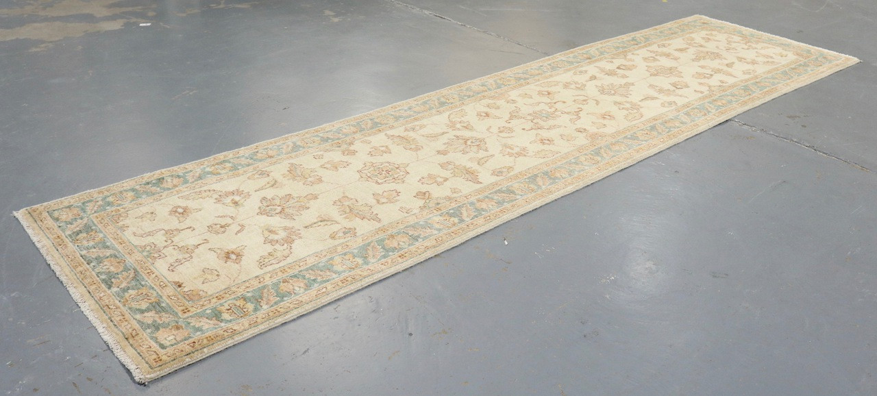Rugstc 2.5x8 Senneh Chobi White Runner Rug,Natural dye,Hand-Knotted