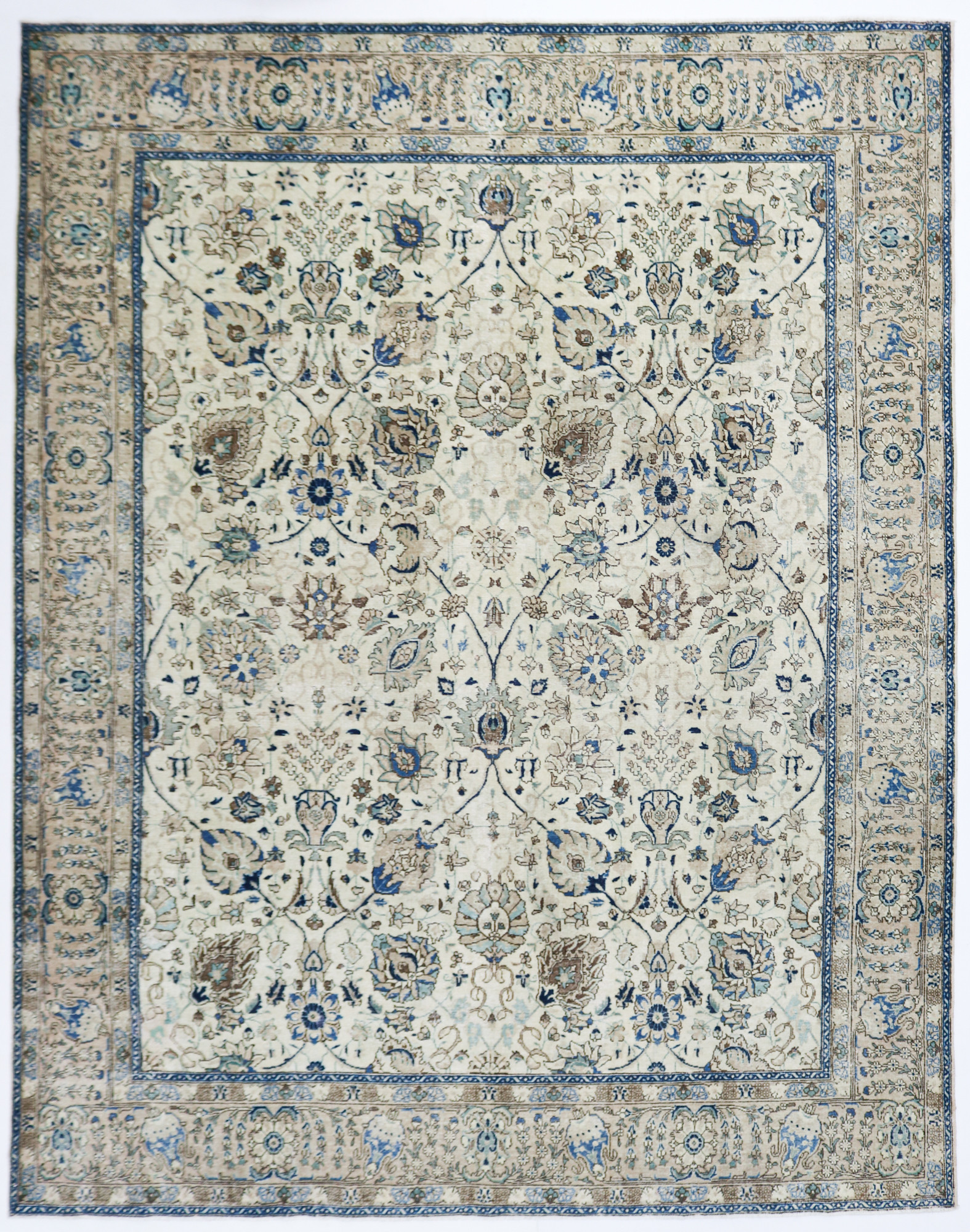 Kashan Vintage Zero Pile Persian Rug (Ref 100903) 395x295cm Persian Rug Co.