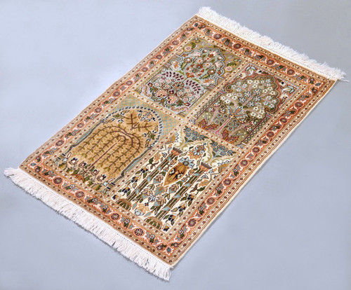 Kashmir Pure Silk Rug (Ref 065397) 90x61cm