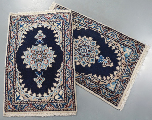 Pair of Nain Persian Rugs (Ref 6371) 60x40cm