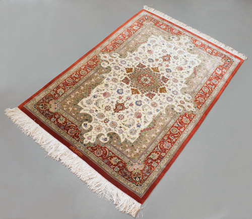 Pure Silk Qum Persian Rug (Ref 4) 150x100cm