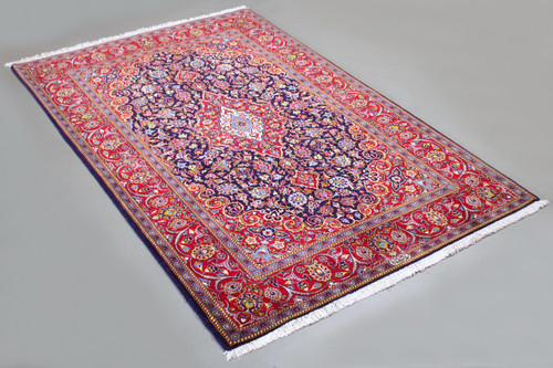 Kashan Shadsare Fine Blue Persian Rug (Ref 79) 215x140cm