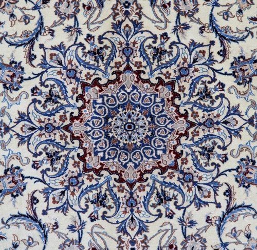 Nain Fine Wool & Silk Inlay 9la Persian Rug (Ref 17) 355x255cm