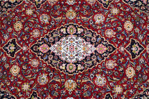 Kashan Fine Silk Inlay Persian Rug (Ref 9102) 218x139cm