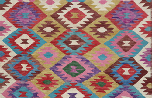 Veg Dye Afghan Kilim Fine (Ref 494) 343x255cm