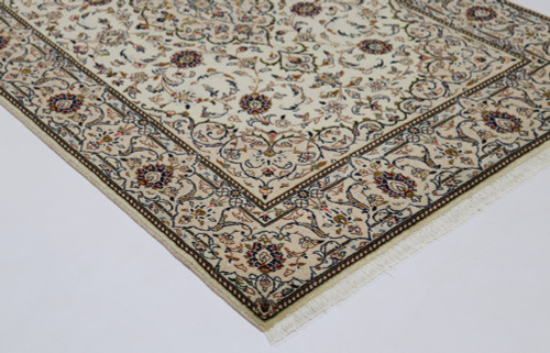 Kashan Fine Silk Inlay Pistachio Persian Rug (Ref 287) 225x140cm