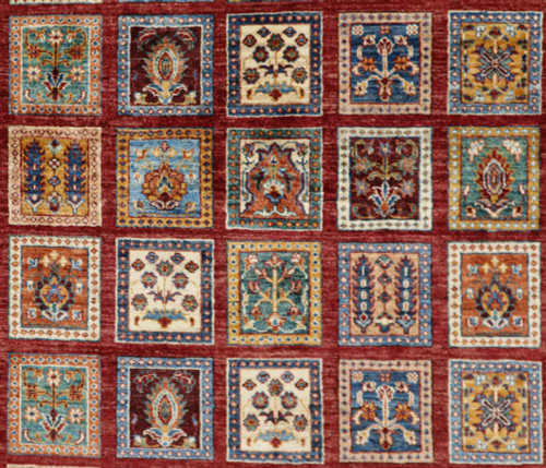  Chobi Veg Dye  Paradise Panel Design Rug (Ref 14) 194x150cm