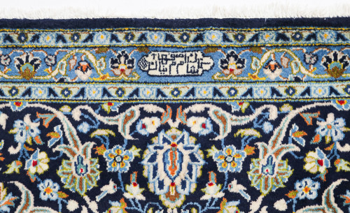 Kashan Fine Navy Blue Vintage Persian Rug (Ref 95) 380x277cm