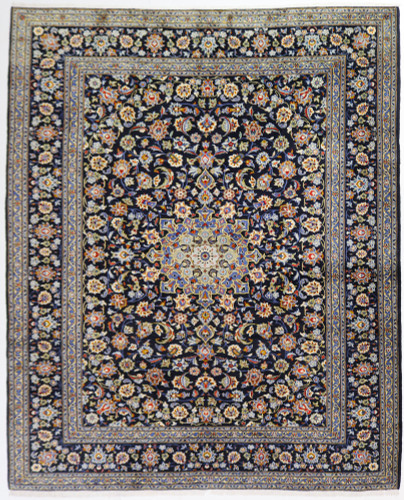 Kashan Fine Navy Blue Persian Rug (Ref 4) 363x284cm