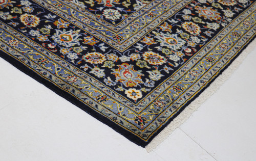 Kashan Fine Navy Blue Persian Rug (Ref 4) 363x284cm