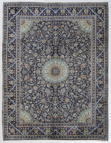 Kashan Classic Navy Persian Rug (Ref 779) 393x295cm