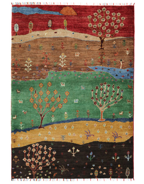 Fine Khorjin Pictorial Veg Dye Rug (Ref 6024) 153x112cm