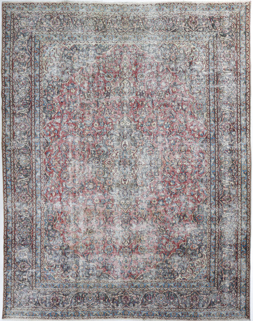 Kashan Vintage Zero Pile Persian Rug (Ref 4048) 379x283cm