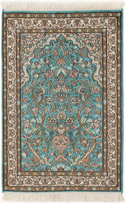 Kashmir Pure Silk Rug (Ref 725) 93x64cm