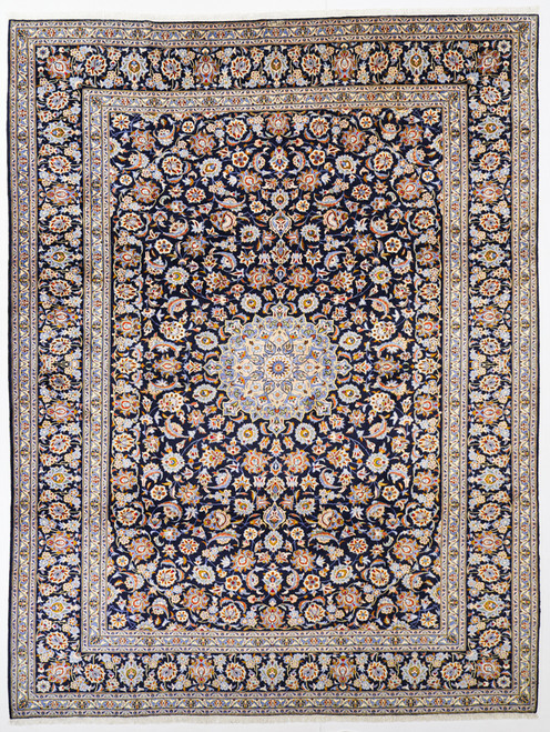 Kashan Fine Navy Persian Rug (Ref 403) 404x300cm