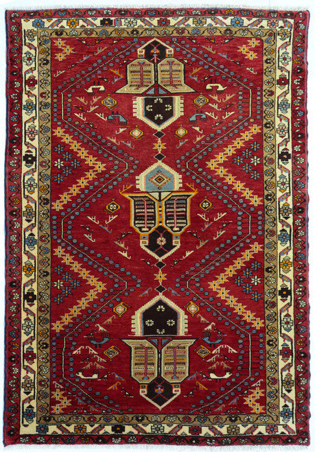 Afshar Vintage Pictorial Persian Rug (Ref 352) 205x135cm