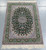 Aerial Shot of Hand knotted vintage c. 1960s wool and silk Isfahan rug