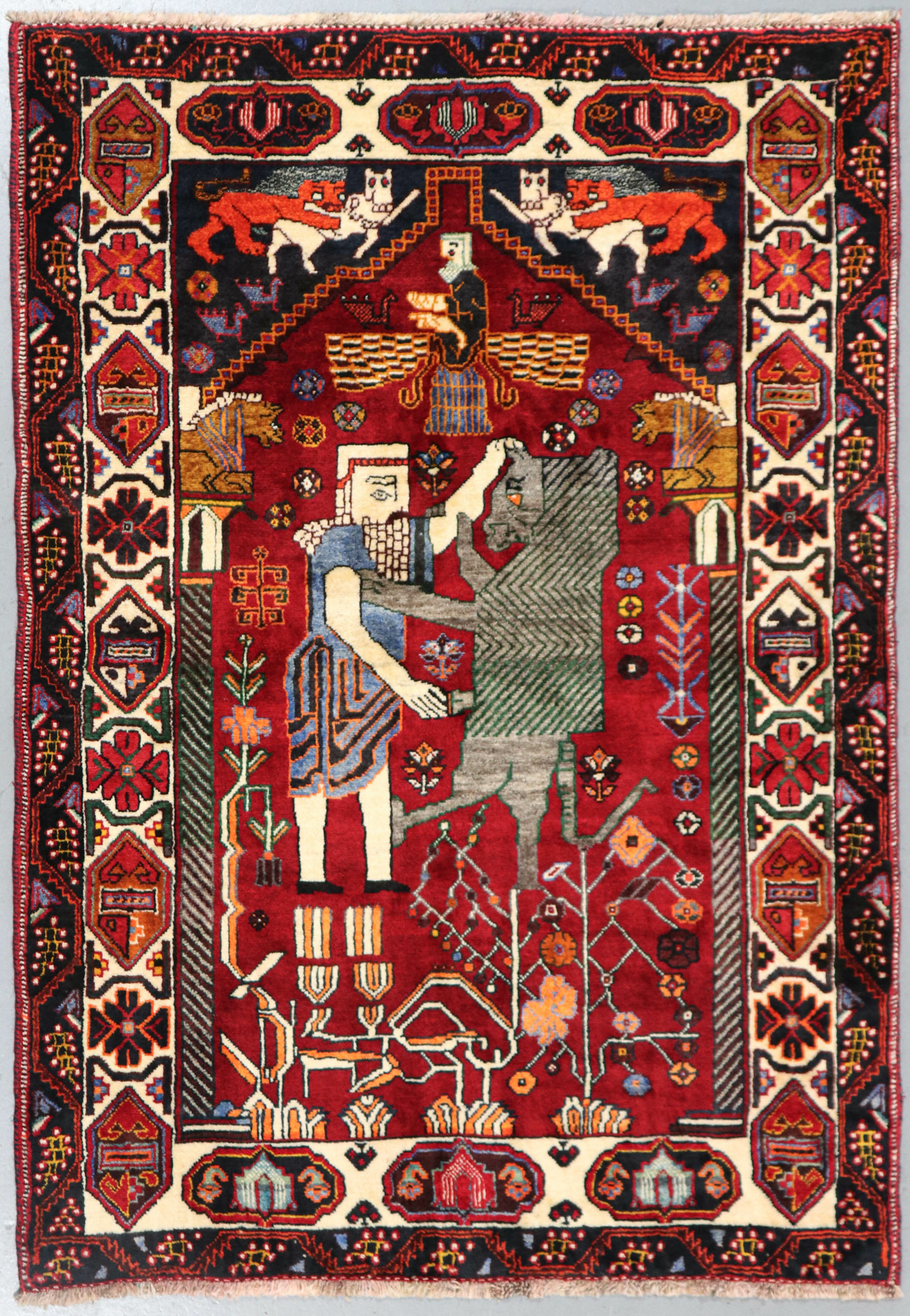 Shiraz Qashqai Fine Pictorial Persian Rug (Ref 350) 173x125cm