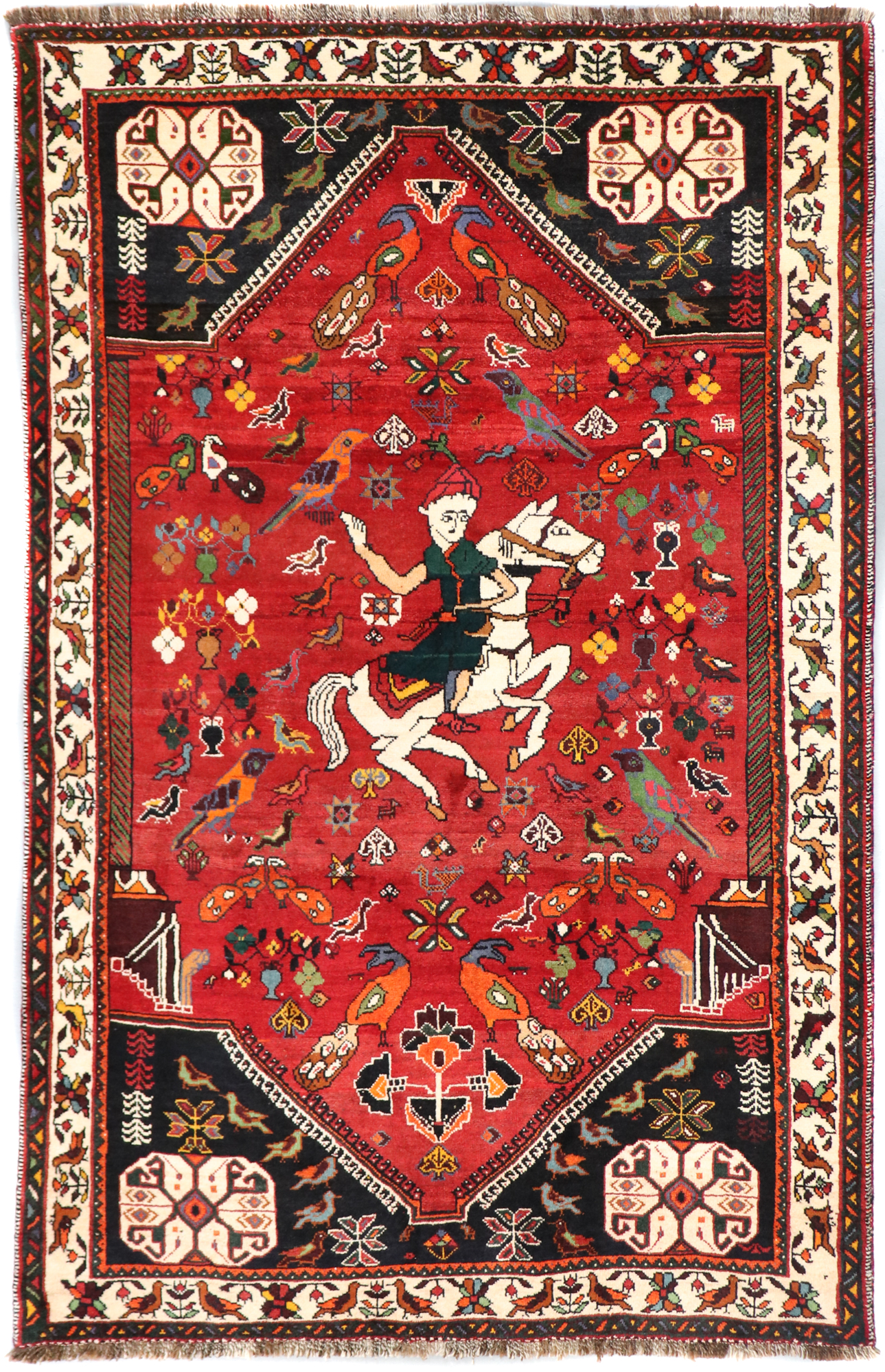 Shiraz Qashqai Fine Persian Rug (Ref 450) 270x177cm - Persian Rug Co