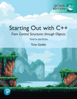9781292752334::Starting Out with C++: From Control Structures through Objects, 10e, Global Edition (International eBook) ,10th edition
