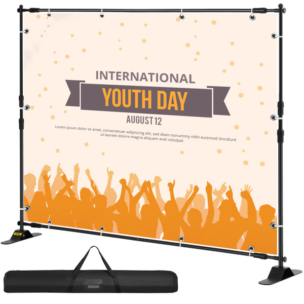 Telescopic Backdrop Banner Stand 8' x 8'