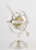 Aluminum Armillary Sphere Chrome Nickel Finish World Globe