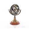 Brass Armillary Sphere Globe Hardwood Base Antiqued Finish