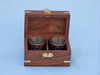 Anchor Shot Glasses Antique Copper Set of 2 Rosewood Case