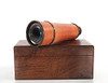 Brass Leather Spyglass Rosewood Case Antiqued Telescope