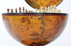 Chess Board Set Pieces Hidden Table Top Old World Globe