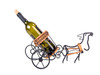 Moose Drawn Carriage Single Wine Bottle Holder Metal Display