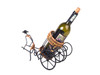 Asian Rickshaw Single Wine Bottle Holder Metal Display Oriental Decor