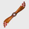 Curtiss Red Checkered Flag WWI Wood Propeller Airplane Decor