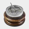 Folding Silver Sundial Compass Mahogany Wood Stand Replica