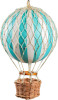 Hot Air Balloon Model White Light Blue Stripes Hanging Decor