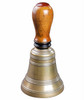 Festive Hand Bell Brass Wood Handle Gift Boxed Holiday Festive Hand Bell Brass Wood Handle Gift Boxed Holiday