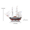 Russian Brig Merkuriy Mercury Painted Tall Ship Wooden Model