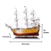 Painted HMS Victory Lord Nelsons Flagship Wooden Model