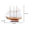 Atlantic Yacht Wood Topsail Schooner Model Gaff Rigged