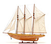 Atlantic Yacht Wood Topsail Schooner Model Gaff Rigged