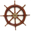 Wooden Boat Ships Wheel Brass Center