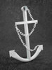 White Anchor Nautical Steel Wall Decor Plaque