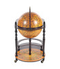  Old World Globe Hidden Home Bar Trolley